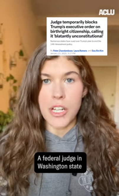 Preview image of the ACLU's YouTube video covering Trump's executive order.